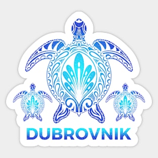 Vintage Dubrovnik Croatia Ocean Blue Sea Turtle Souvenirs Sticker